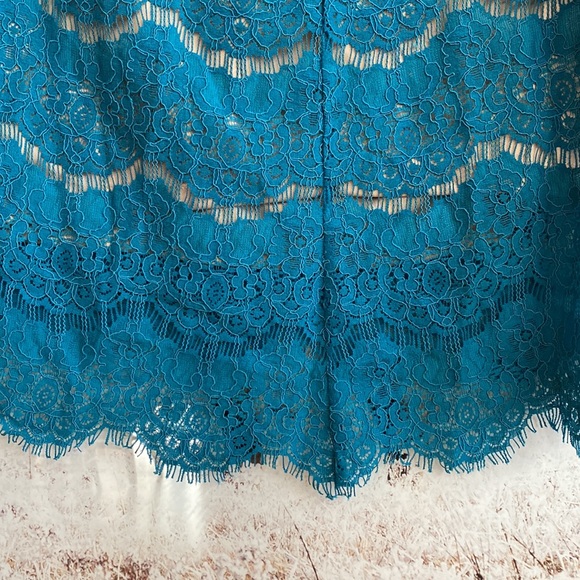 NWT LOVE FIRE Teal Lace, Lined Sleeveless Shirt Top Blouse Boho Blouse - Picture 8 of 9